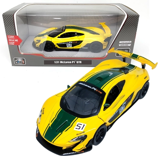 Metalen automodel McLaren P1 GTR 1:31 met lichten en geluiden