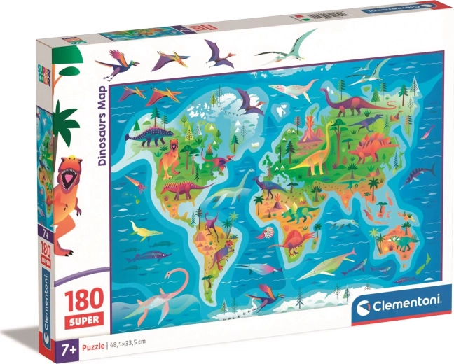 Clementoni puzzel dinosauruskaart 180 stukjes