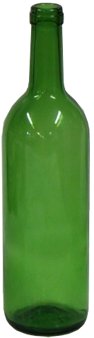 Glazen wijnfles 750 ml groen