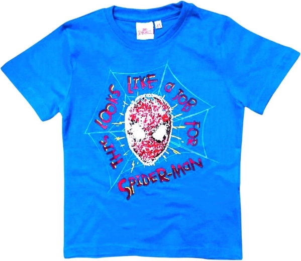 Blauw Spider-Man T-shirt met omkeerbare pailletten