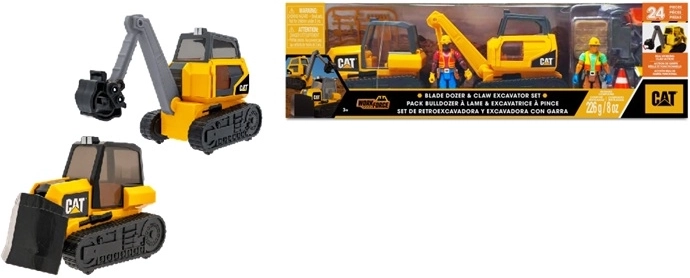 CAT bouwvoertuigen met figuurtjes en accessoires - 2 stuks