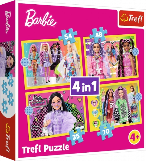 Puzzel Barbie Vrolijke Wereld 4-in-1