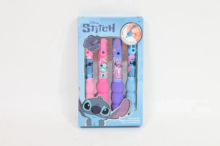 Disney Stitch set van 4 pastelpennen met zachte, pluizige grip