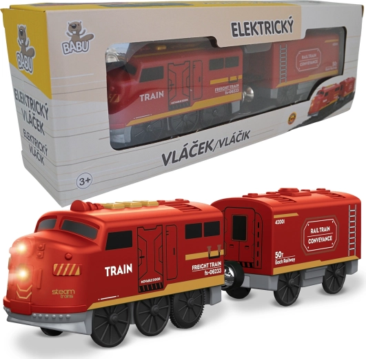 Babu elektrische trein rood – set 2 stuks
