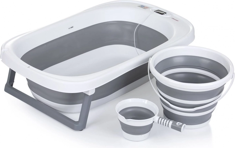 Opvouwbaar badje met accessoires Grey van Chipolino