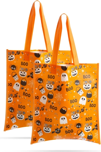 Set Halloween-cadeautasjes oranje 27 × 31 cm, 2 stuks