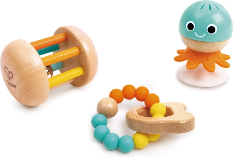 Hape sensorische speelgoedset voor baby's en peuters - 3 stuks