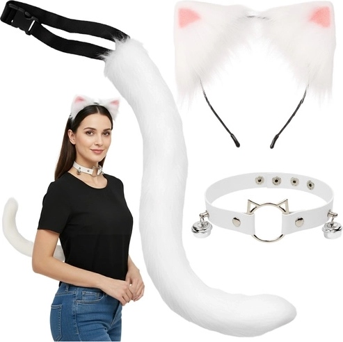 Katten-/vossen-/wolvenkostuum 3-in-1 Ruhhy – witte set