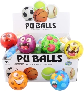 Schuimbal met gezichtjes 7 cm