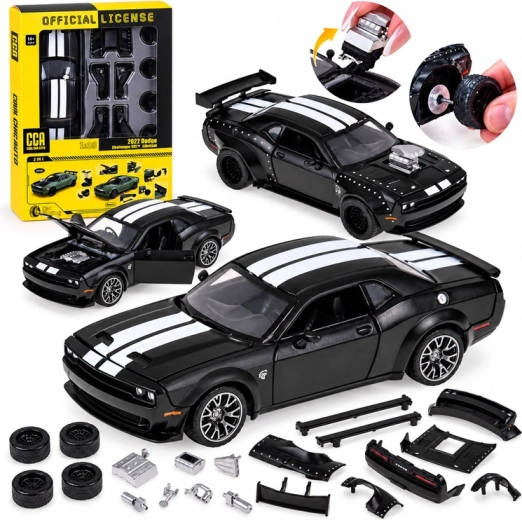 Metalen model Dodge Challenger SRT Hellcat 2022 met tuning