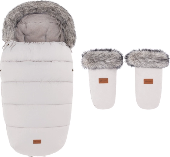 Petite&Mars wintervoetenzak Comfy 4-in-1 met handschoenen voor kinderwagen Fjora Champagne Shower