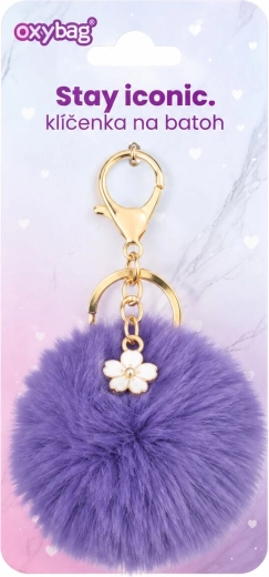 Oxybag fashion sleutelhanger met paarse pompon