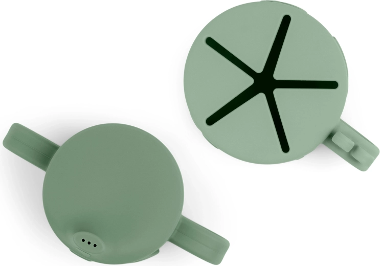 Done by Deer set met drinkbeker en snackbeker Peekaboo Deer friends, groen - 2 stuks