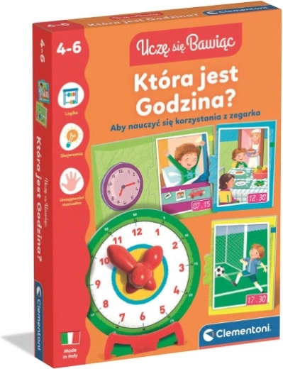 Hoe laat is het? educatief spel met puzzel en klok