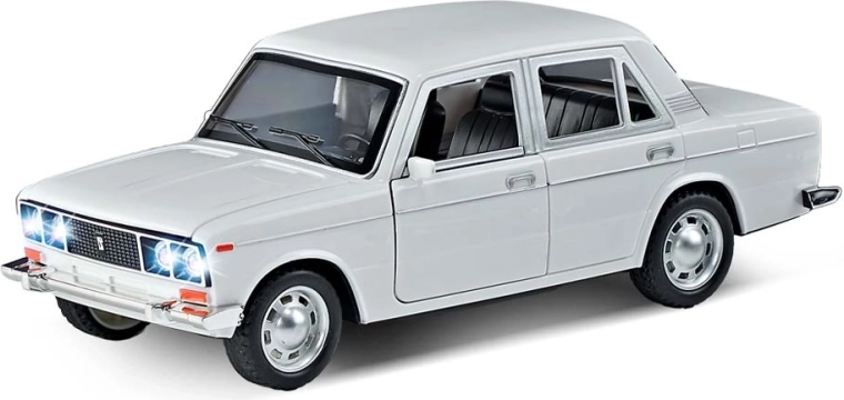 Witte auto met geluid en licht 18 cm