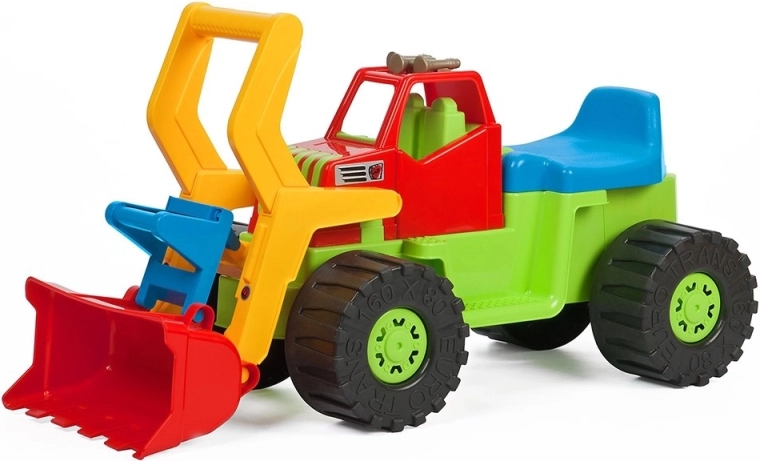 Kinderloopfiets graafmachine met laadbak BAYO 74 cm – groen