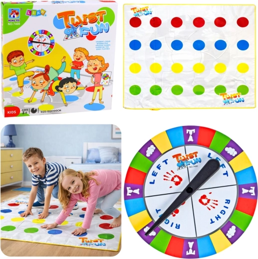 Familie beweegspel Twist Fun – kleurrijke mat met spinners