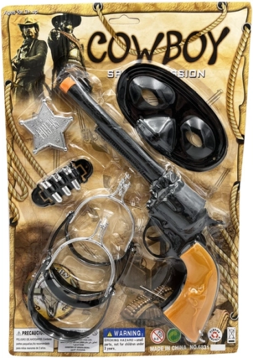 Cowboyset voor kinderen – revolver, holster en sheriffbadge