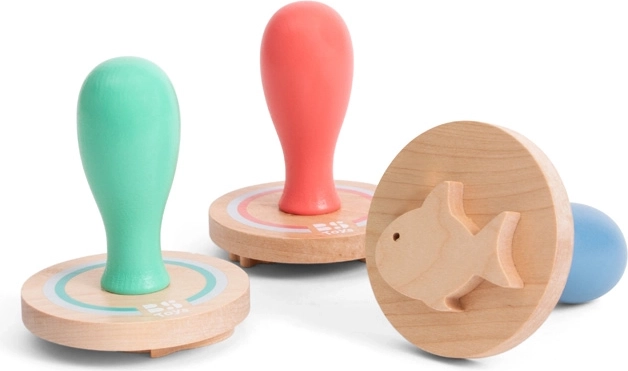 Houten zandstempels met zeemotieven - 3 stuks