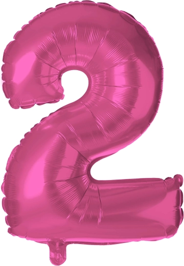 Folieballon cijfer 2 roze 30 cm TORO