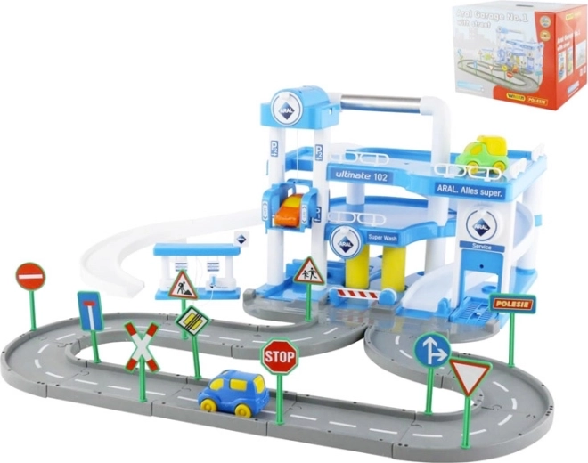 ARAL garage met 3 verdiepingen met mechanische lift