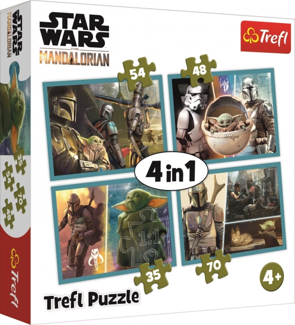 Puzzel 4-in-1 MANDALORIAN en zijn wereld (35–70 stukjes) TREFL