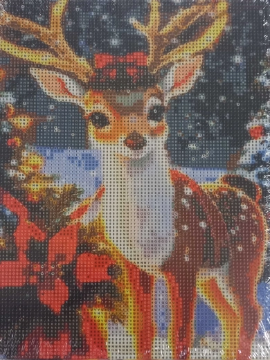 Diamantschilderij Kerst Rendier 23x30cm