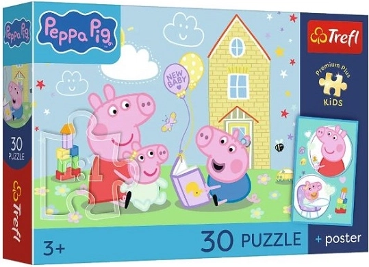 Kinderpuzzel Premium Plus Kids Peppa Pig – Peppa heeft een plan (30 stukjes)