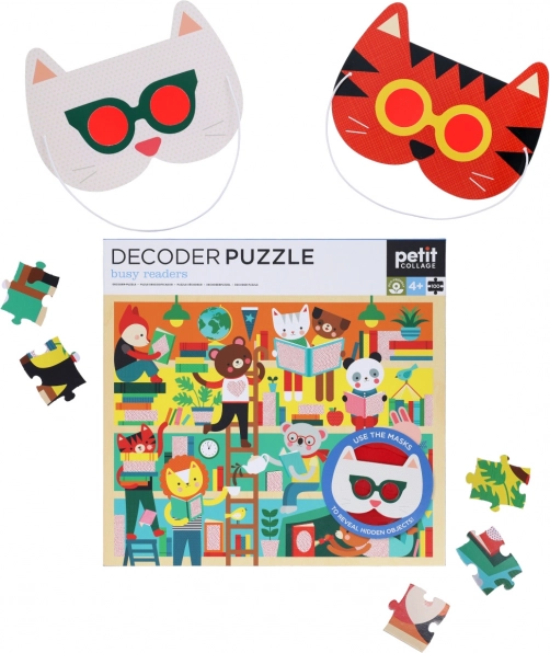 Petit Collage puzzel bibliotheek met 3D-brillen