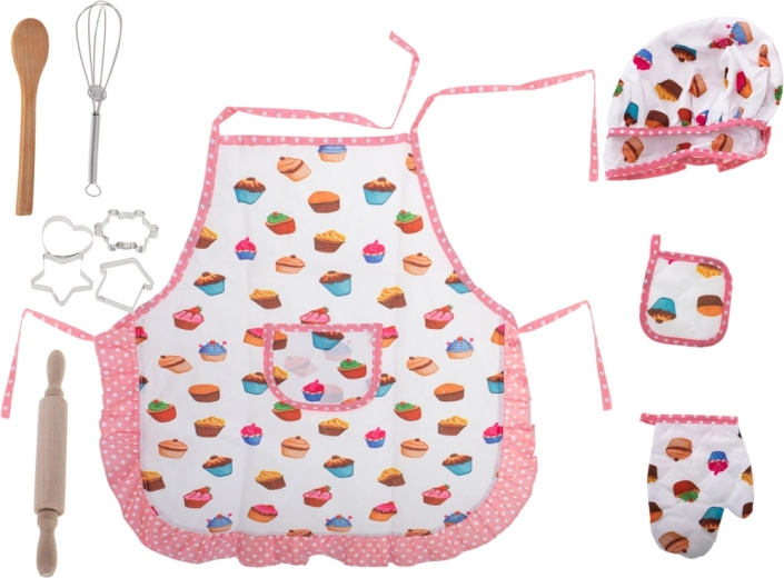 Kinderen keukenset met hoed, schort en gereedschap