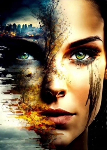 Diamantschilderen – Gezicht van de Apocalyps 30 × 40 cm