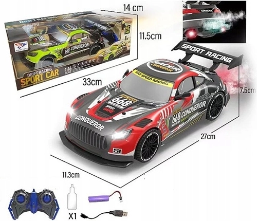 RC-sportwagen met stoomeffect en ledverlichting
