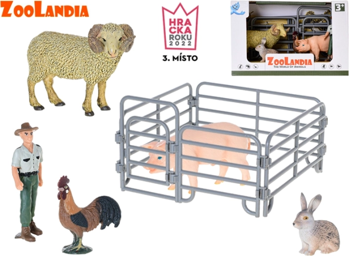 Zoolandia – ram en varken met accessoires, figuurlijkenset voor de boerderij