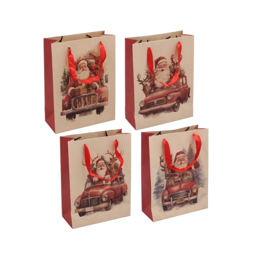 Kerstcadeauzak met Sint-motief 18 × 24 × 8 cm (12 stuks)