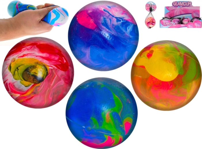 Rekbare marmeren antistressbal 7 cm – knijpballetje voor kinderen en volwassenen