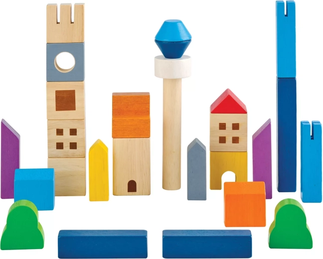 PlanToys houten bouwset In de stad (27 onderdelen)