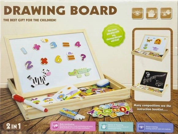 Houten multifunctioneel educatief bord 2-in-1