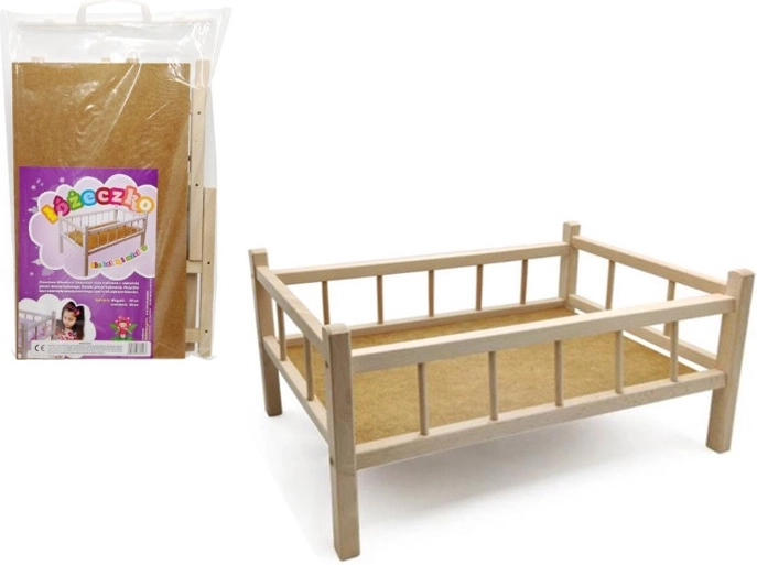 Houten ledikantje voor poppen en knuffelberen
