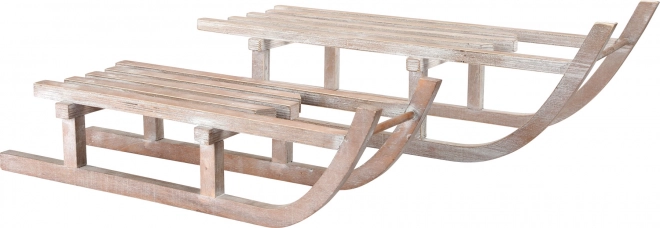 Small foot houten kerstdecoratie slee
