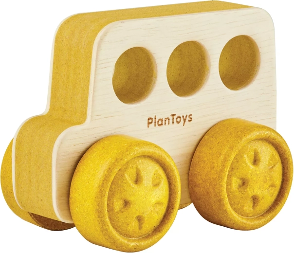 PlanToys houten autootje bus voor de allerkleinsten - 1 stuk