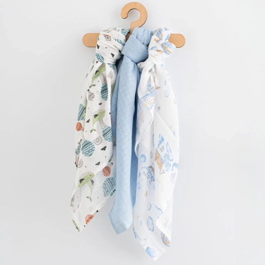 katoenen luiers met print voor jongens 70 × 80 cm, 3 stuks