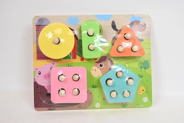 Houten vormenstoof met geometrische vormen SmilyPlay