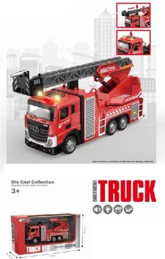 Metalen brandweerauto met licht en geluid