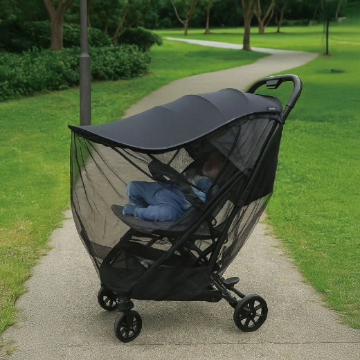 Chipolino universele 2-in-1 muskietennet voor kinderwagen black