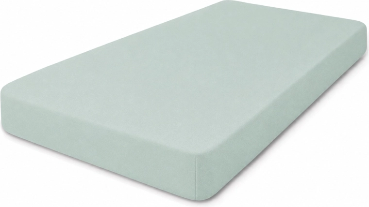 Babymatex hoeslaken van jersey met elastiek voor kinderbed 60 × 120 cm ecru (ivoor) – Saliegroen