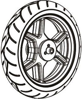 Rond rubberen wiel voor kinder elektrische ride-on Aprilia Dorsoduro 900 12 V - 1 stuk
