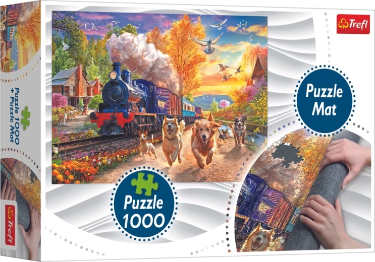 Trefl puzzel Treinrace 1000 stukjes + puzzelmat