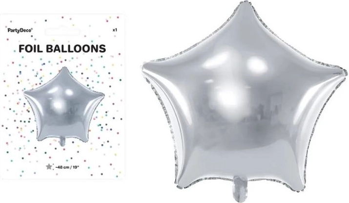 Folieballon ster zilver 48 cm