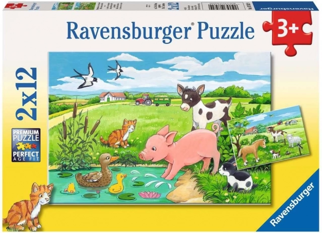 Ravensburger puzzel Dierenjongens 2×12 stukjes