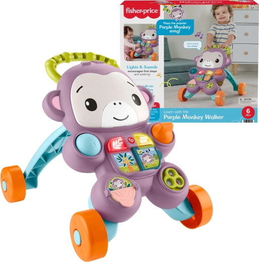 Fisher-Price interactief loopwagentje met paarse aap